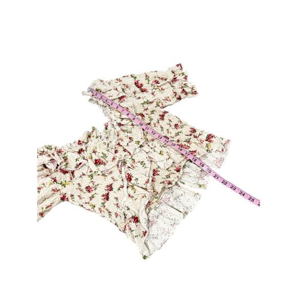 Free People Favorite Girl Top Tea Party Combo Floral Boho Ruffle Size Large - Picture 9 of 12